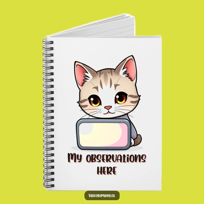 Funny Cat Gamer Notebook: Curious Feline Screen Journal for Your Thoughts