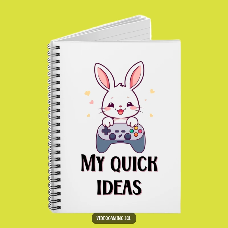 Funny Rabbit Gamer Notebook - Jot Down Strategies at Speed