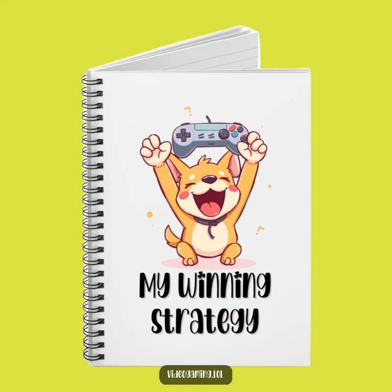 Funny Happy Dog Gamer Notebook: Jot Down Your Winning Strategies