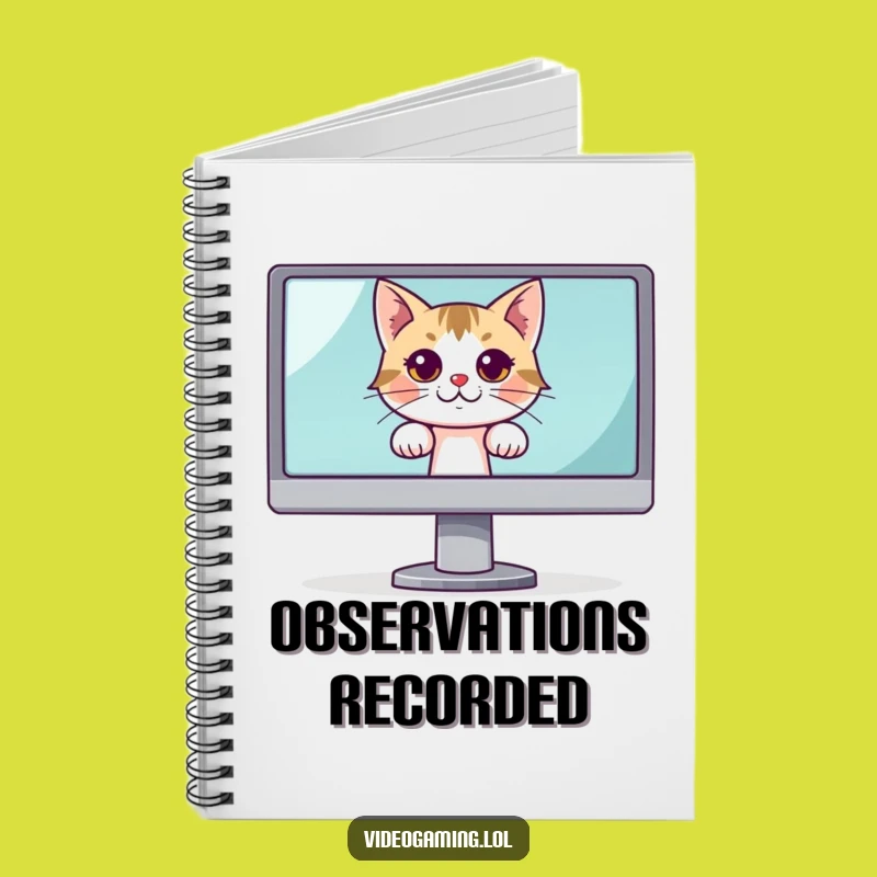 Funny Curious Cat Monitor Notebook: Jot Down Ideas with This Hilarious Observant Journal