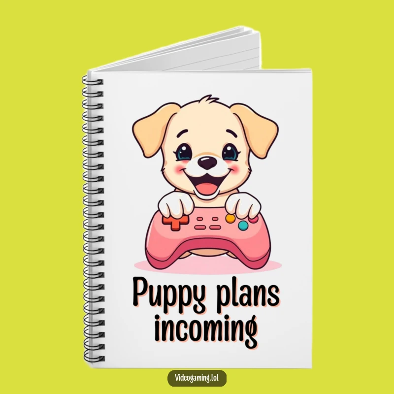 Funny Puppy Gaming Notebook: Jot Down Ideas with Controller Chaos