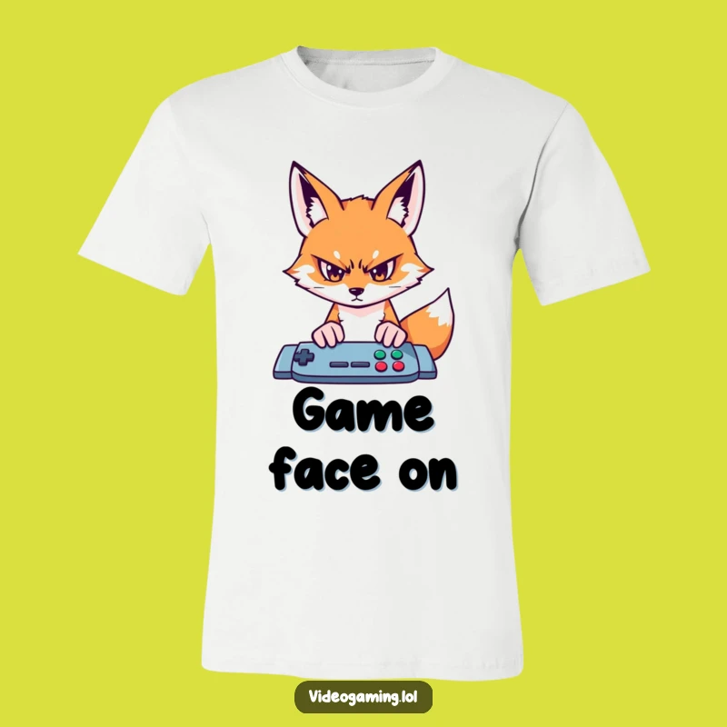 Funny Fox Gamer T-Shirt - Intense Focus for Ultimate Wins