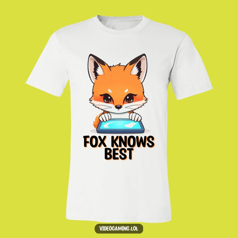 Funny Fox Screen Stare T-Shirt: Intensely Curious Fox Design, Great Funny Gift!