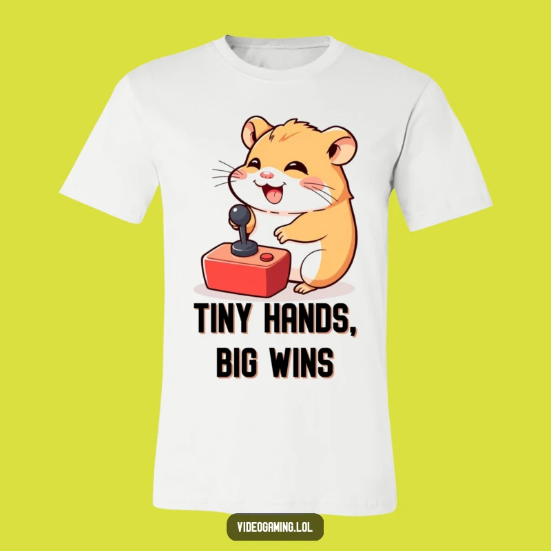 Funny Hamster Gamer T-Shirt - Giggling Hamster, Tiny Joystick, Hilarious Fun Gift