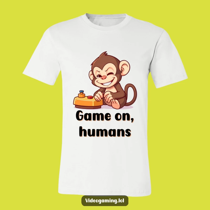 Funny Mischievous Monkey T-Shirt: Playful Gamer Monkey Design, Ideal Funny Gift!