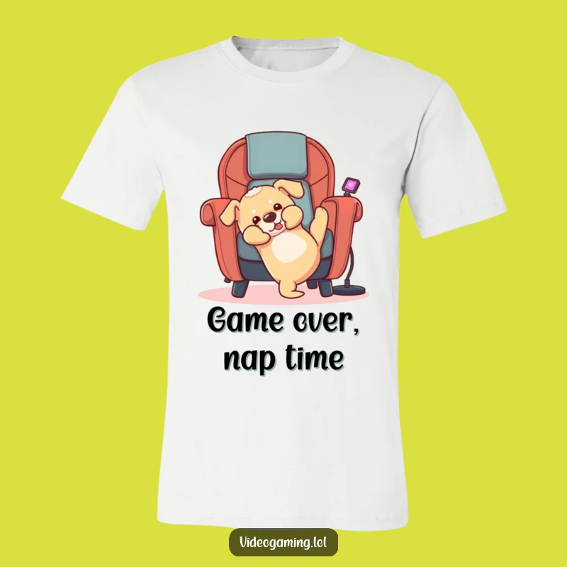 Funny Puppy Gaming Chair T-Shirt - Hilarious Dog Lover Gift