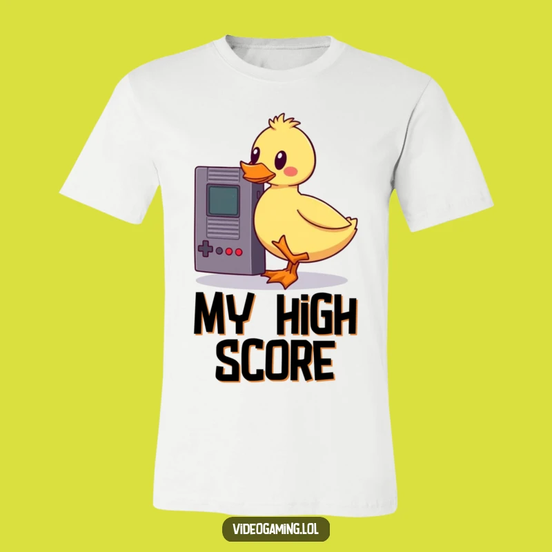 Funny Wobbly Duck T-Shirt: Retro Game Cartridge Balance - Awesome Funny Gift for Geeks