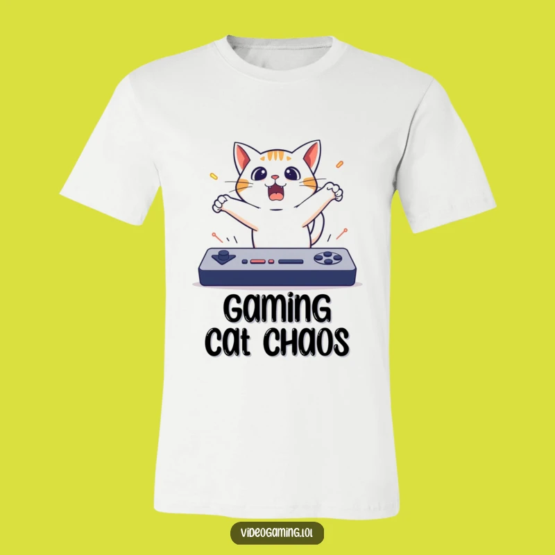 Funny Cat Gaming T-Shirt: Surprised Leap Reaction, Ultimate Funny Gift