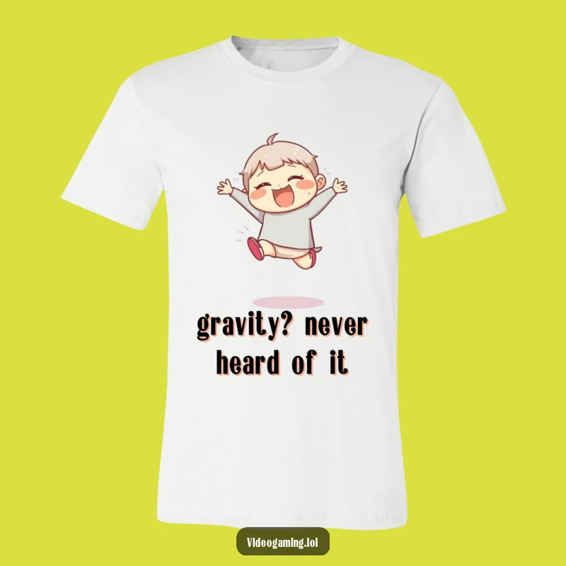 Funny Giggling Jumper T-Shirt - Hilarious Clumsy Character Tee for Comedic Moments