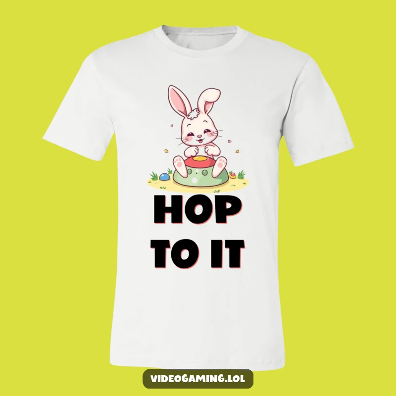 Funny Bouncing Bunny T-Shirt - Hilarious Colorful Game Tee for Gamers