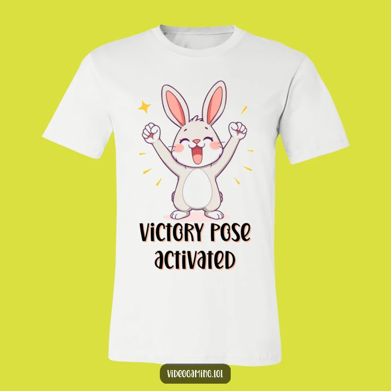 Funny Victory Bunny T-Shirt: Show Off Your Wins in Style