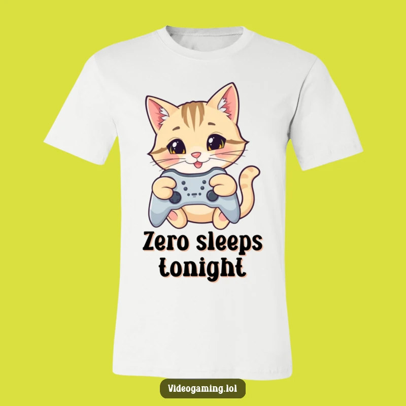 Funny Cat Gamer T-Shirt: Focused Fun Gift for Happy Players