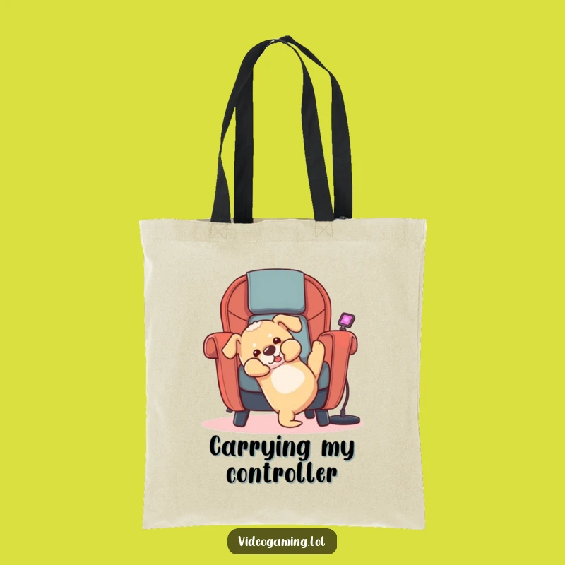 Funny Puppy Gaming Tote Bag - Hilarious Dog Lover Accessory