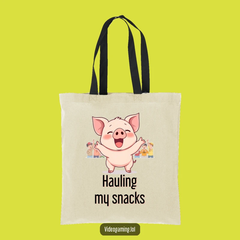 Funny Giggling Piglet Victory Tote Bag: Carry Your Triumphs with Fun