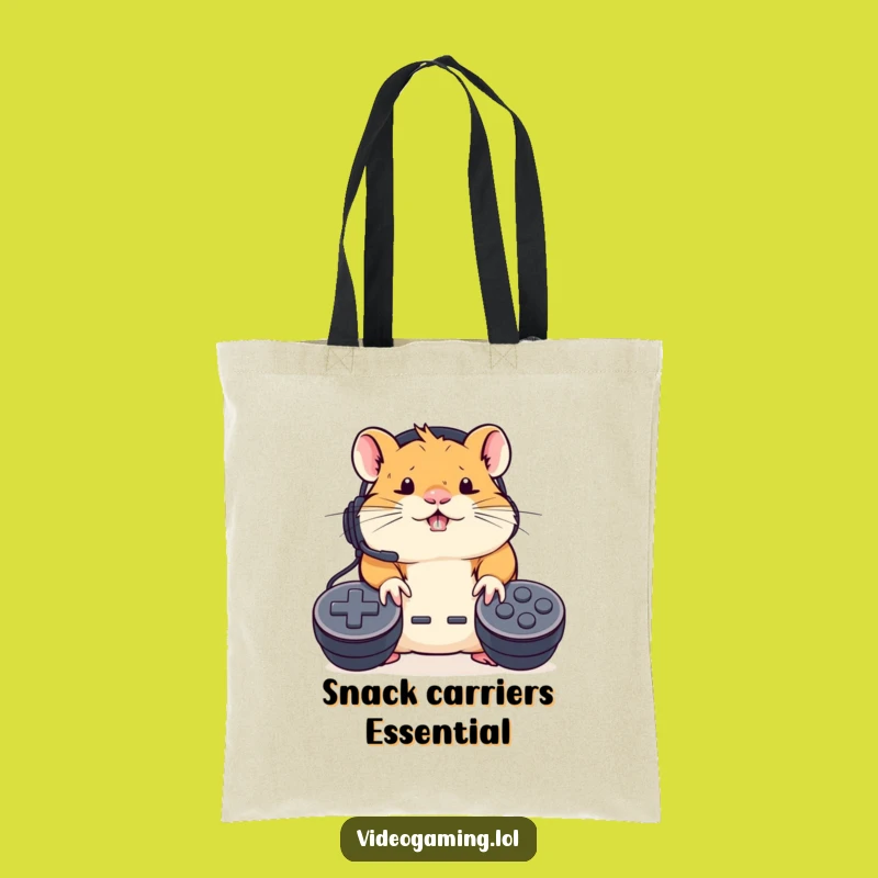 Funny Hamster Gamer Tote Bag: Carry Your Gaming Gear with Laughs
