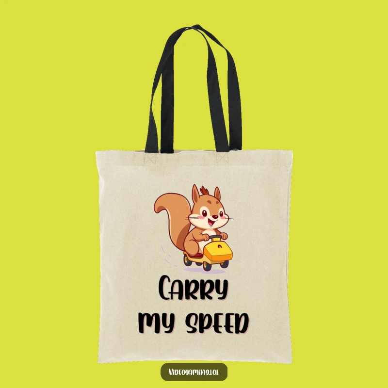 Funny Squirrel Racer Tote Bag - Durable & Energetic Gift Accessory