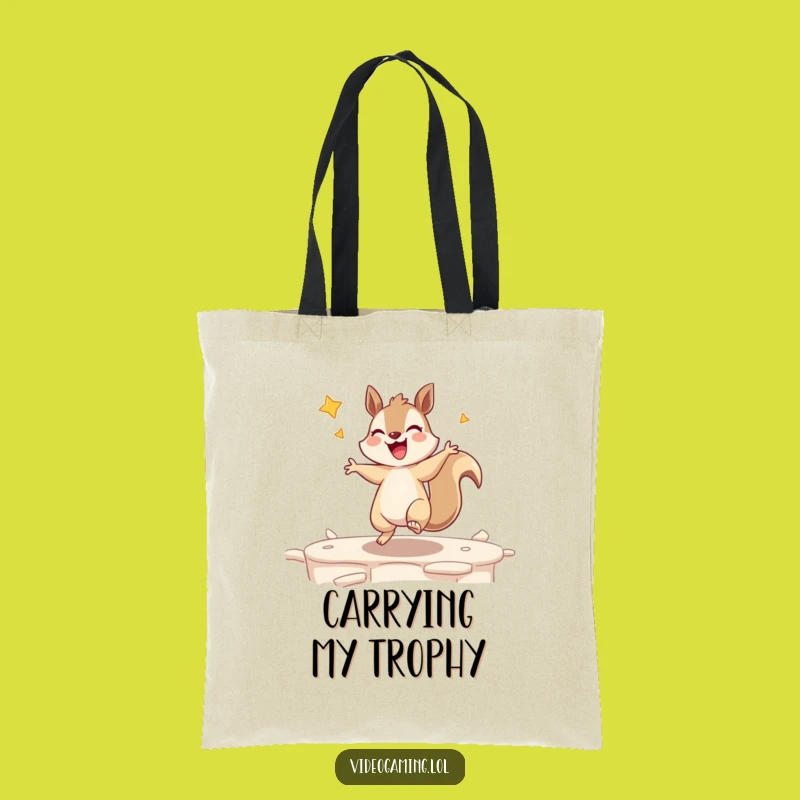 Funny Squirrel Victory Tote Bag: Carry Your Winning Spirit!